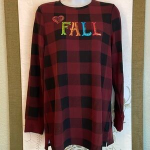 Cozy FALL shirt like new XXS Quacker Factory